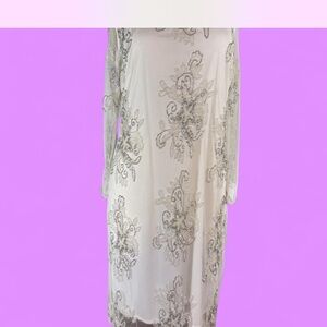 Pisarro Nights Ivory Gown with Silver Beading